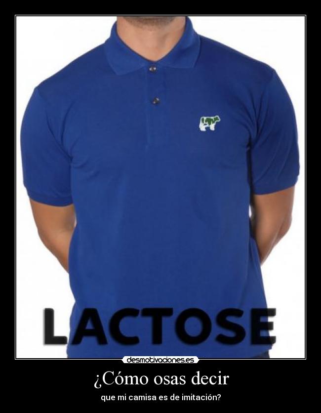 ¿Cómo osas decir - que mi camisa es de imitación?