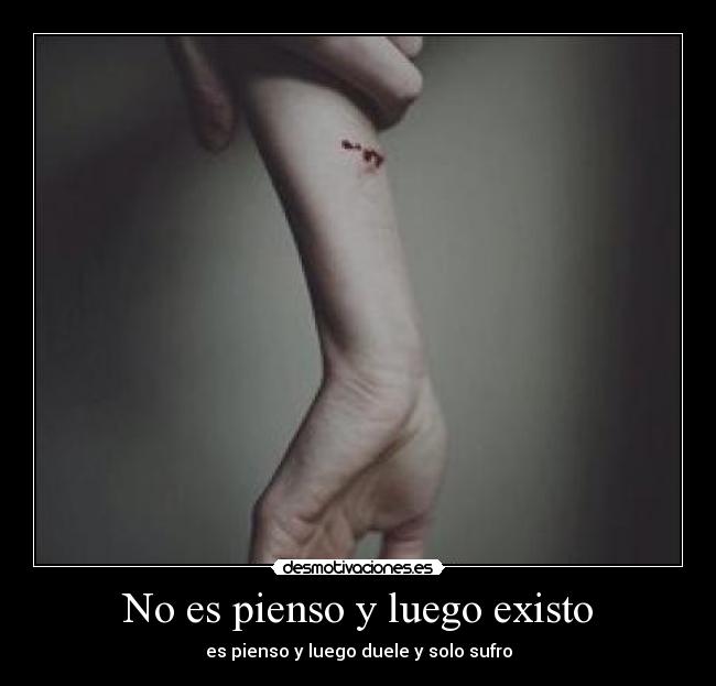 No es pienso y luego existo - es pienso y luego duele y solo sufro