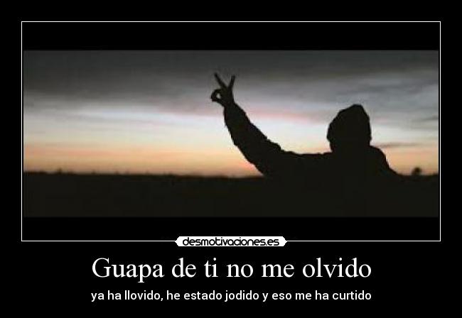 Guapa de ti no me olvido - ya ha llovido, he estado jodido y eso me ha curtido