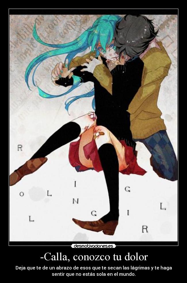 carteles dolor rolling girl hatsune miku vocaloid desmotivaciones