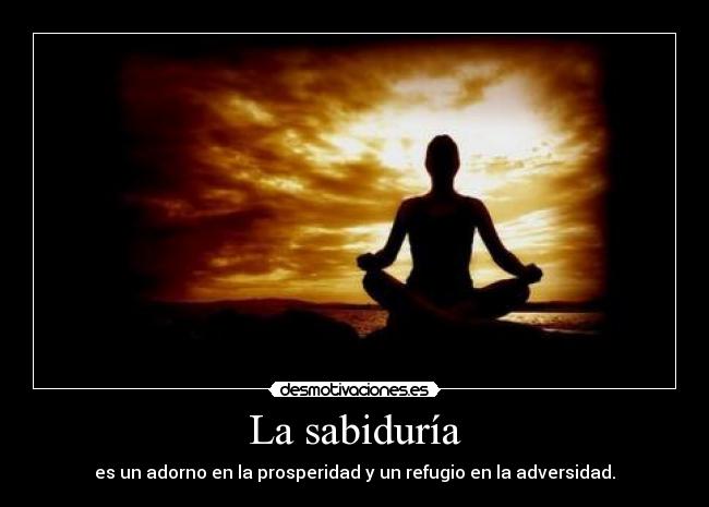 La sabiduría - es un adorno en la prosperidad y un refugio en la adversidad.