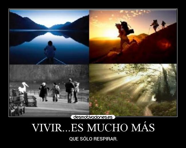 VIVIR...ES MUCHO MÁS - QUE SÓLO RESPIRAR.