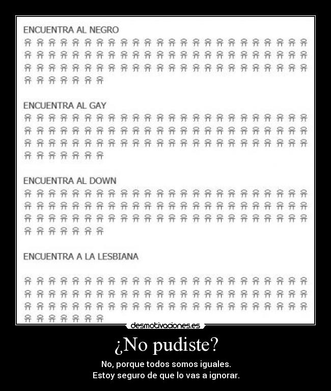¿No pudiste? -