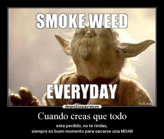 Cuando creas que todo - esta perdido, no te rindas, 
siempre es buen momento para sacarse una MOAB