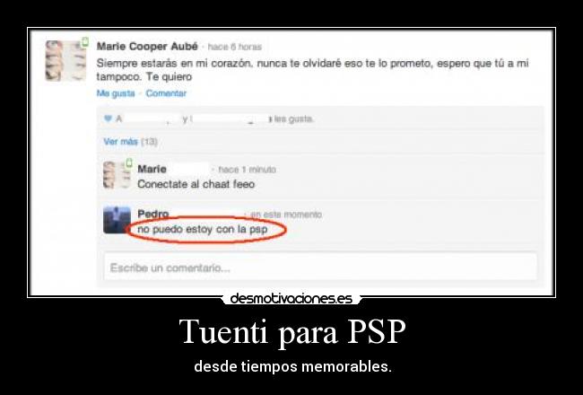Tuenti para PSP - desde tiempos memorables.