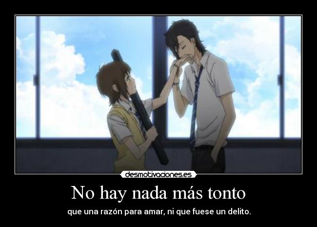 carteles tonto harukaze anime sukitte tachibana mei yamato amor enamorados excusa razon amo eva desmotivaciones