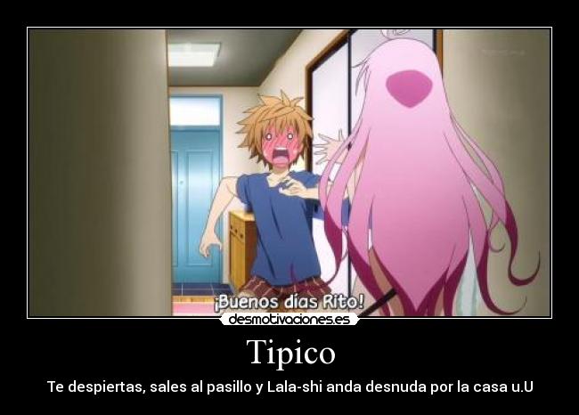 Tipico - Te despiertas, sales al pasillo y Lala-shi anda desnuda por la casa u.U