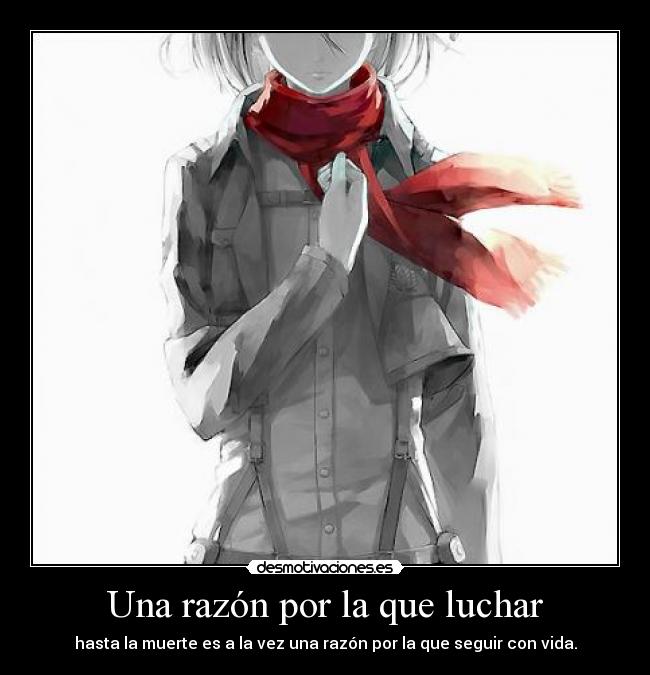 carteles raptorhunters nigatsu harukaze anime manga otaku titanes mikasa shingeki kyojin luchar vivir morir desmotivaciones