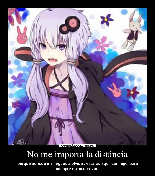 carteles distancia yuzuki yukari coraon distancia para siempre desmotivaciones