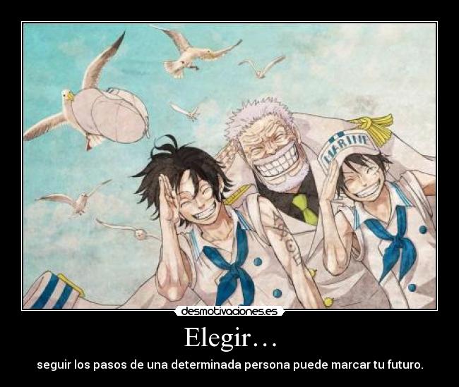 carteles one piece ace luffy garp marine futuro alternativo ronoa desmotivaciones