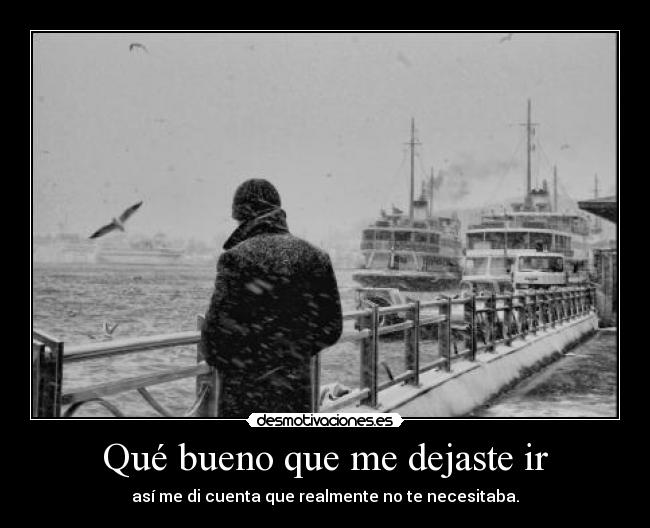 Qué bueno que me dejaste ir -