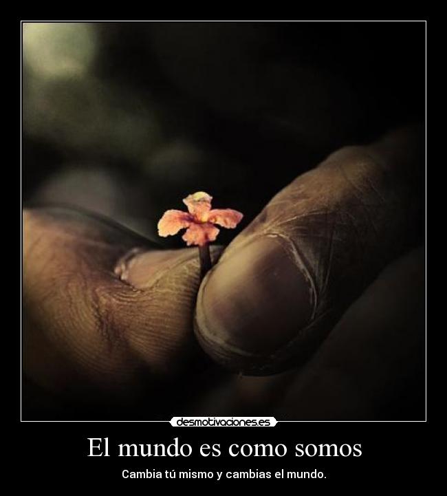El mundo es como somos - Cambia tú mismo y cambias el mundo.