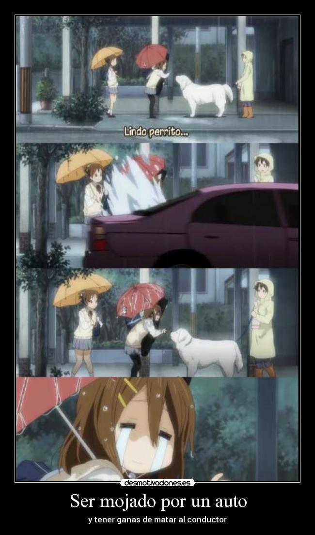 Ser mojado por un auto - y tener ganas de matar al conductor