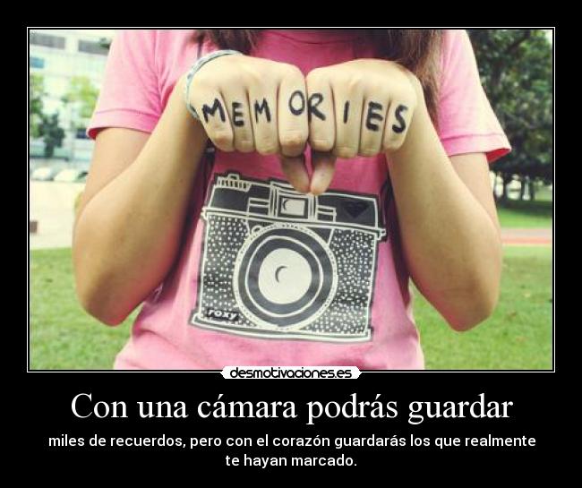Con una cámara podrás guardar -