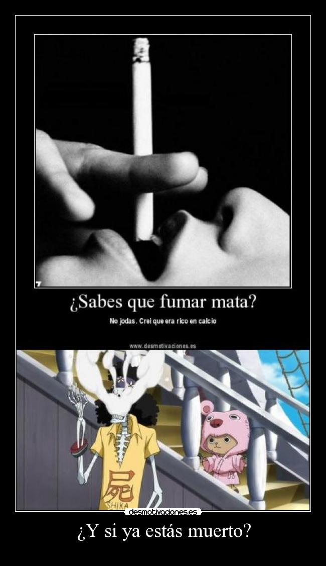 carteles one piece brook fumar mata yohohohohohoho ronoa desmotivaciones