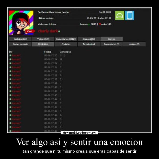 Ver algo así y sentir una emocion -