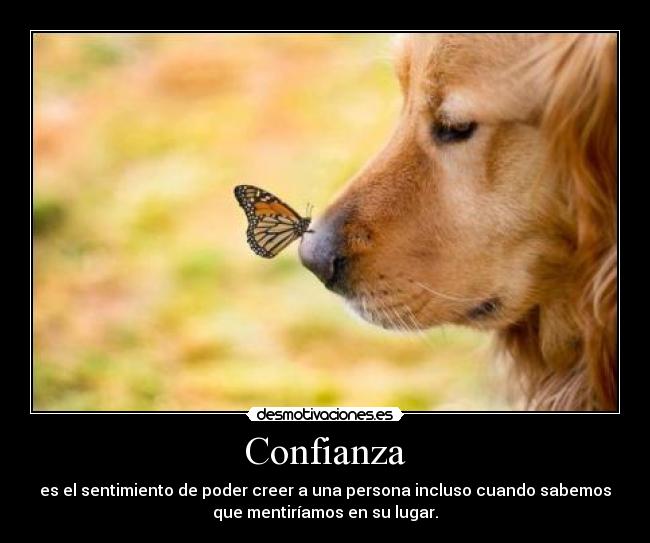 Confianza - es el sentimiento de poder creer a una persona incluso cuando sabemos
que mentiríamos en su lugar.
