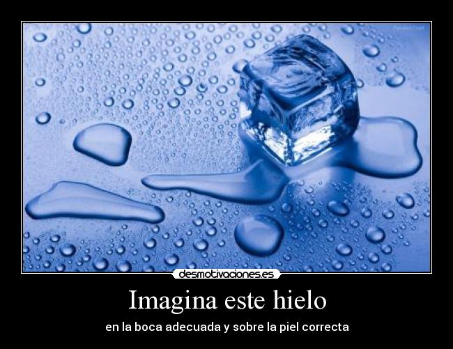 carteles imagina este hielo boca adecuada piel correcta desmotivaciones
