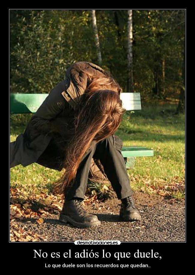 No es el adiós lo que duele, - Lo que duele son los recuerdos que quedan..
