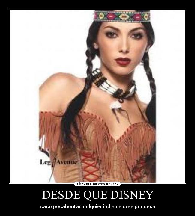 DESDE QUE DISNEY - saco pocahontas culquier india se cree princesa