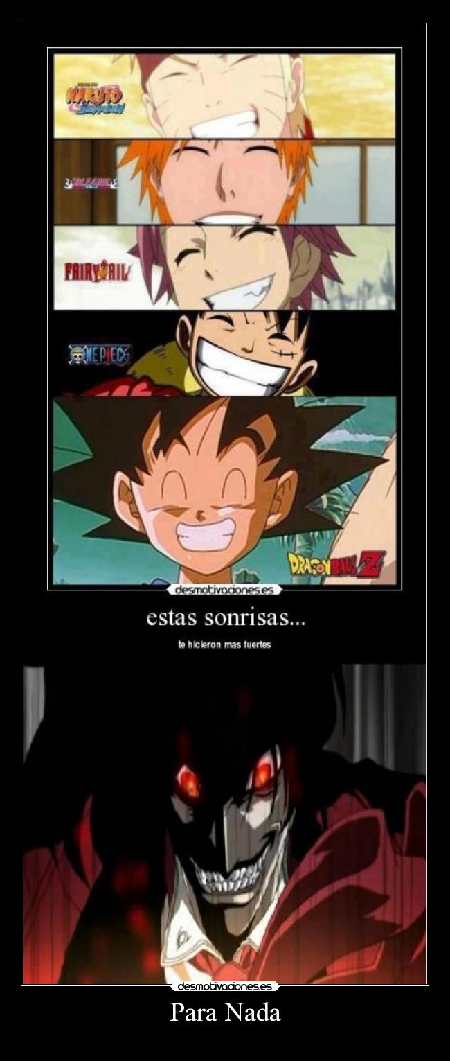 carteles alucardo sonrisa colgate hellsing desmotivaciones