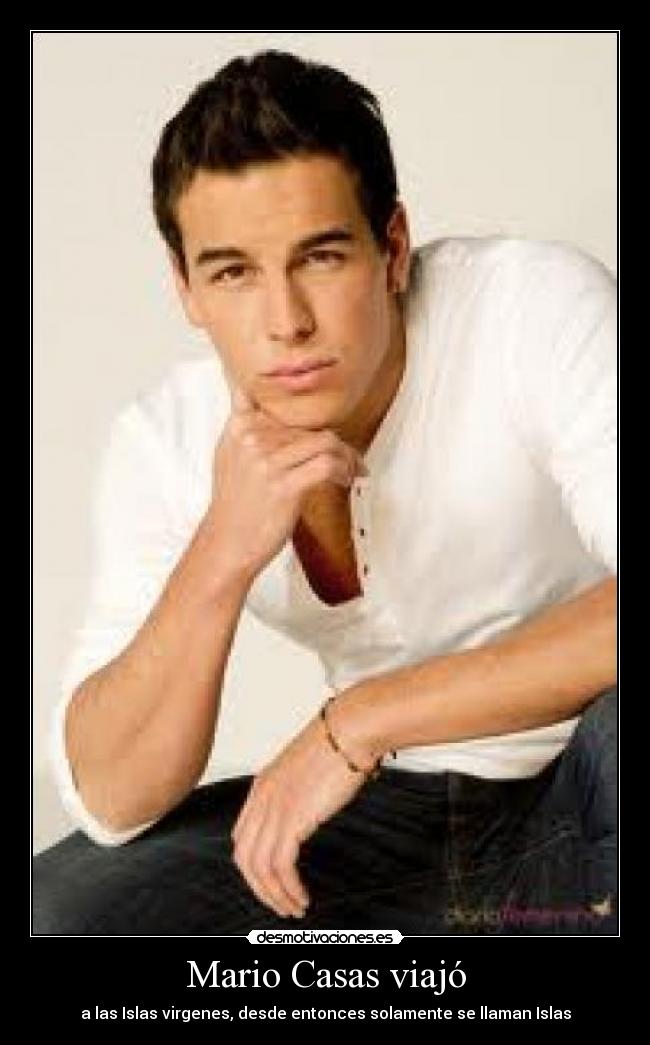Mario Casas viajó - a las Islas virgenes, desde entonces solamente se llaman Islas