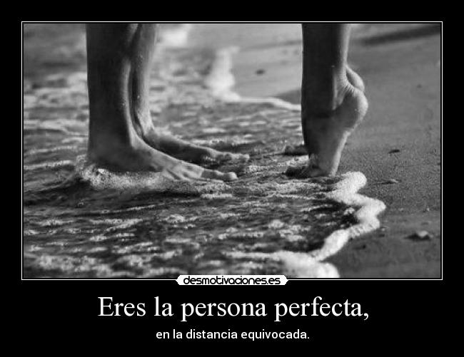 Eres la persona perfecta, - en la distancia equivocada.