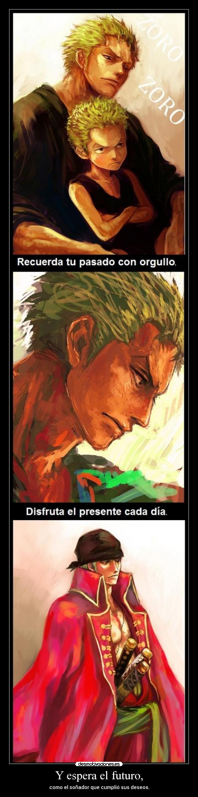 carteles roronoa zoro one piece anime suenos desmotivaciones