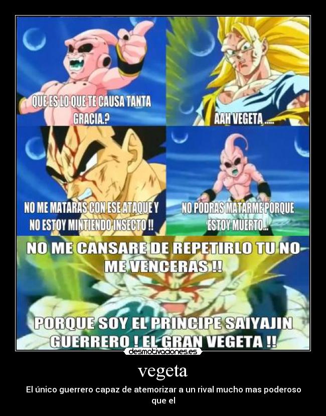 vegeta - El único guerrero capaz de atemorizar a un rival mucho mas poderoso que el