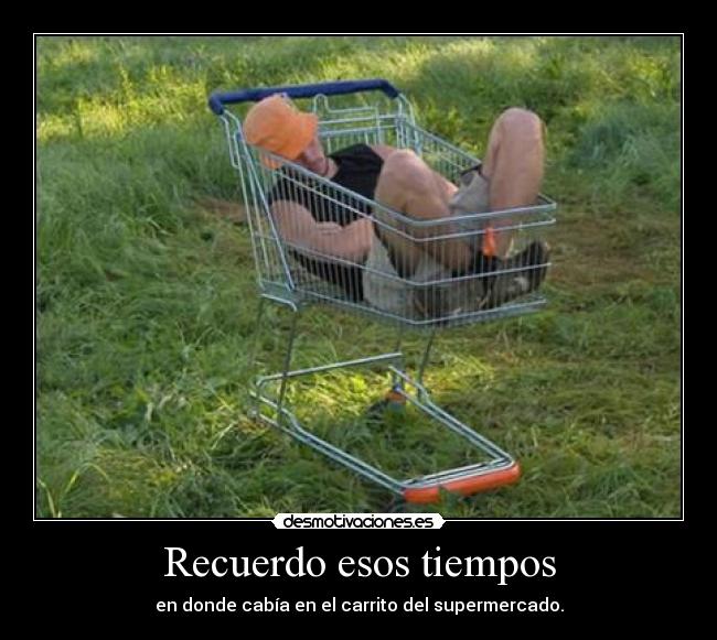 Recuerdo esos tiempos - en donde cabía en el carrito del supermercado.