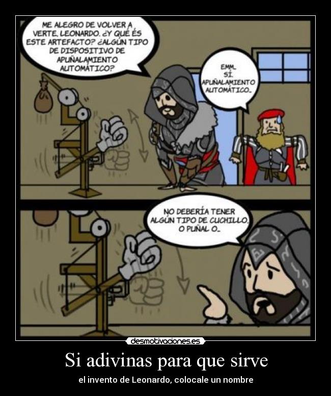 Si adivinas para que sirve - el invento de Leonardo, colocale un nombre