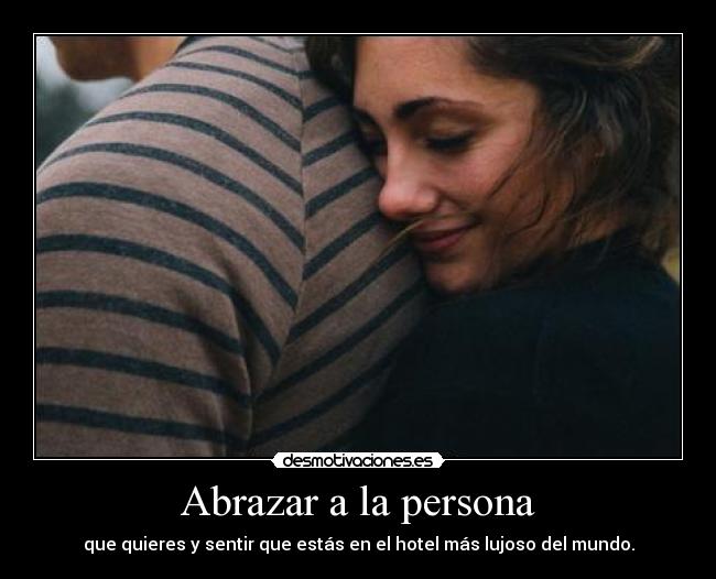 Abrazar a la persona -