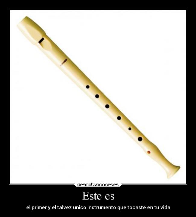 Este es - el primer y el talvez unico instrumento que tocaste en tu vida