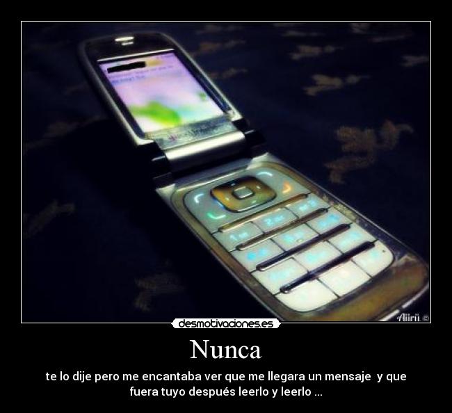 Nunca - te lo dije pero me encantaba ver que me llegara un mensaje y que
fuera tuyo después leerlo y leerlo ...