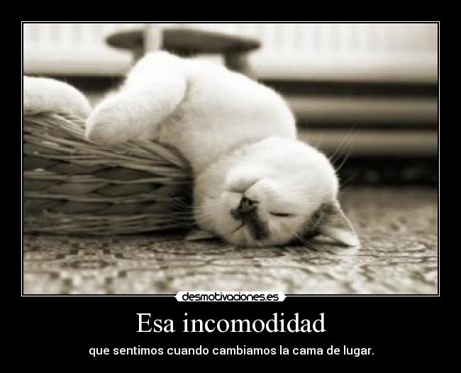 Esa incomodidad - que sentimos cuando cambiamos la cama de lugar.