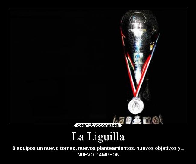 La Liguilla - 8 equipos un nuevo torneo, nuevos planteamientos, nuevos objetivos y...
NUEVO CAMPEON