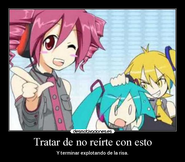 carteles triple baka vocaloid anime manga hatsune miku akita neru kasane teto chibi cancion baka baka baka desmotivaciones