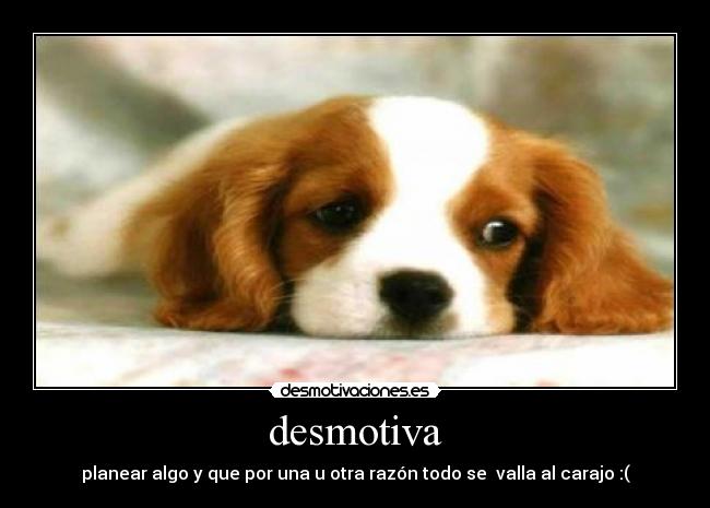 desmotiva - planear algo y que por una u otra razón todo se valla al carajo :(