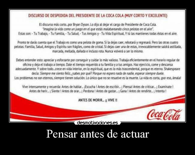 Pensar antes de actuar -