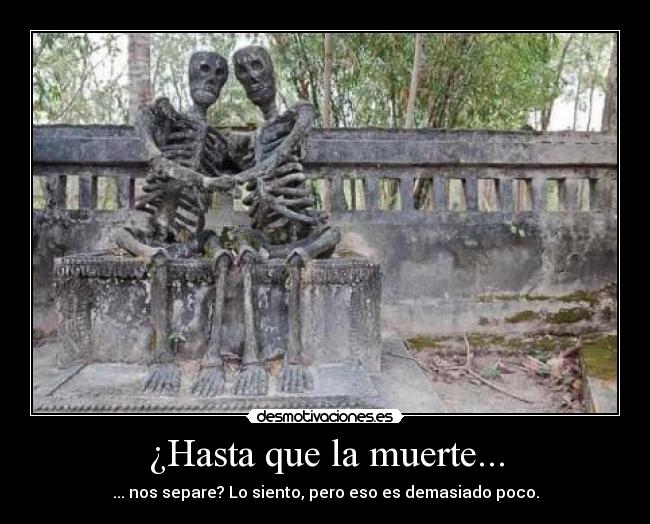 ¿Hasta que la muerte... - ... nos separe? Lo siento, pero eso es demasiado poco.