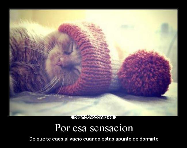 Por esa sensacion - De que te caes al vacio cuando estas apunto de dormirte