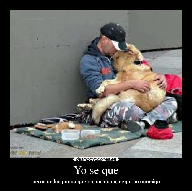 Yo se que - seras de los pocos que en las malas, seguirás conmigo