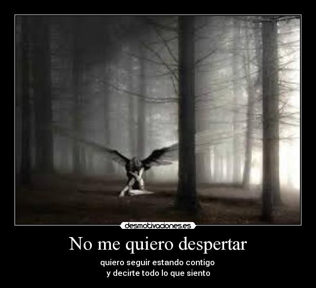 No me quiero despertar - quiero seguir estando contigo
y decirte todo lo que siento