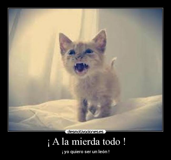 ¡ A la mierda todo ! - ¡ yo quiero ser un león !