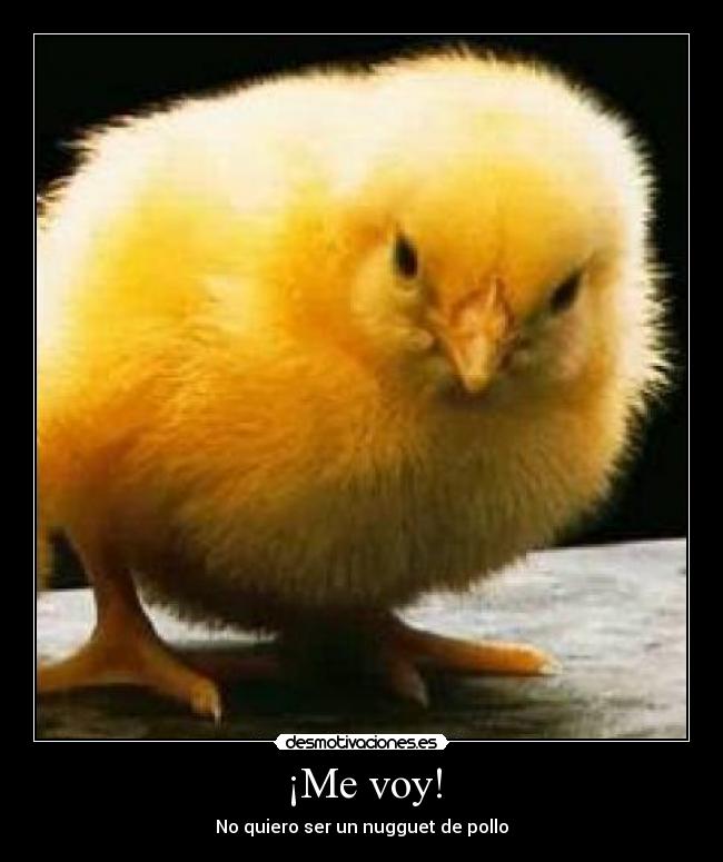 ¡Me voy! - No quiero ser un nugguet de pollo