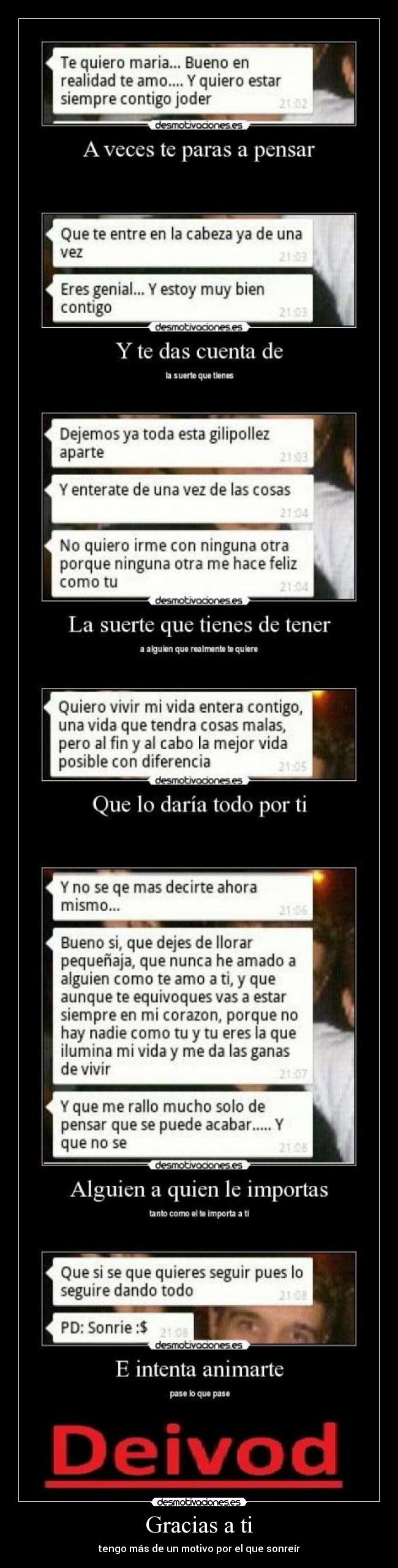 Gracias a ti - tengo más de un motivo por el que sonreír