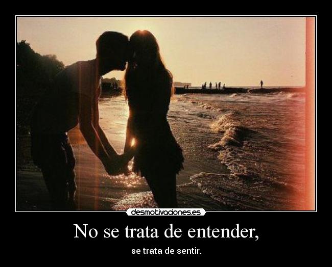 No se trata de entender, -