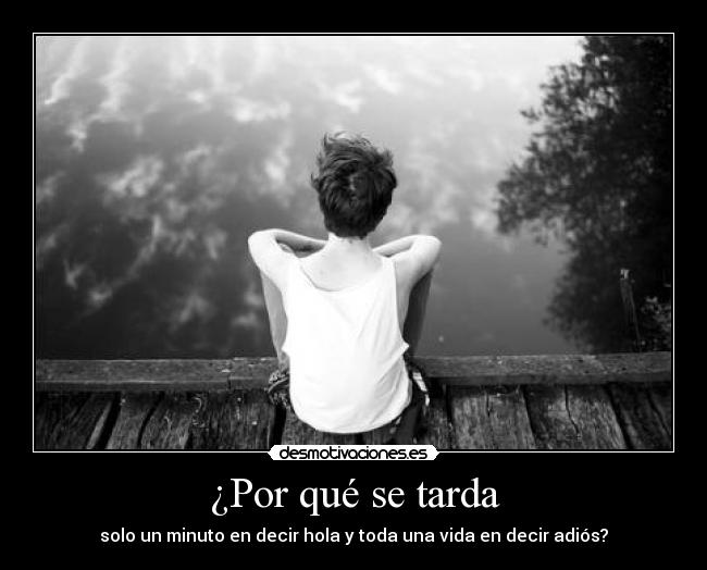 ¿Por qué se tarda - solo un minuto en decir hola y toda una vida en decir adiós?