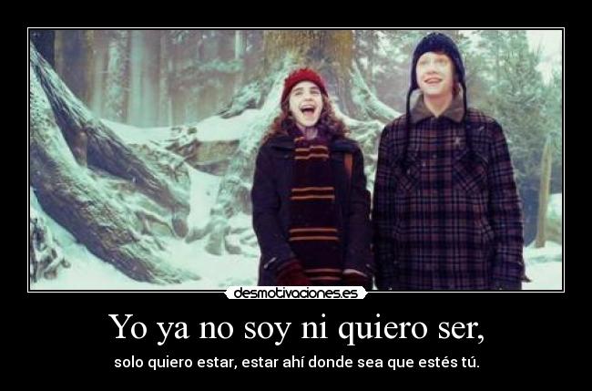 carteles harry potter hermione ron querer ser estar risas nieve desmotivaciones