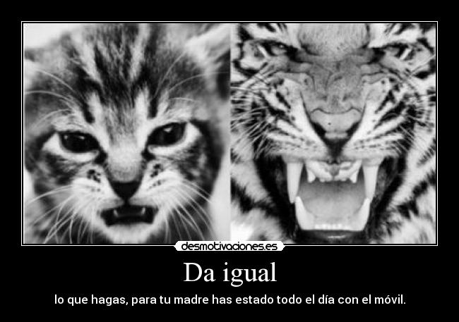 Da igual - lo que hagas, para tu madre has estado todo el día con el móvil.